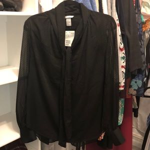 H&M long sleeve sheer blouse